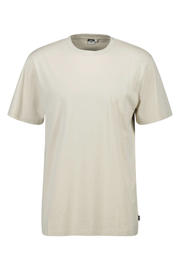 thumbnail: Beige heren America Today T-shirt Erik van katoen met effen, korte mouwen en ronde hals