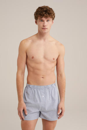 wijde boxershort blauw/wit