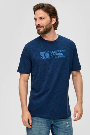 regular fit T-shirt met printopdruk marine