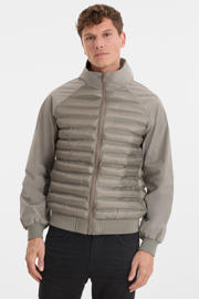 thumbnail: Lichtkaki heren anytime hybrid gewatteerde jas van polyester met effen, capuchon en ritssluiting