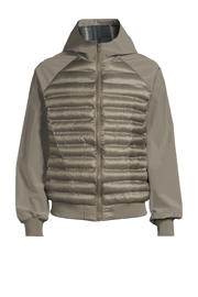 thumbnail: Lichtkaki heren anytime hybrid gewatteerde jas van polyester met effen, capuchon en ritssluiting