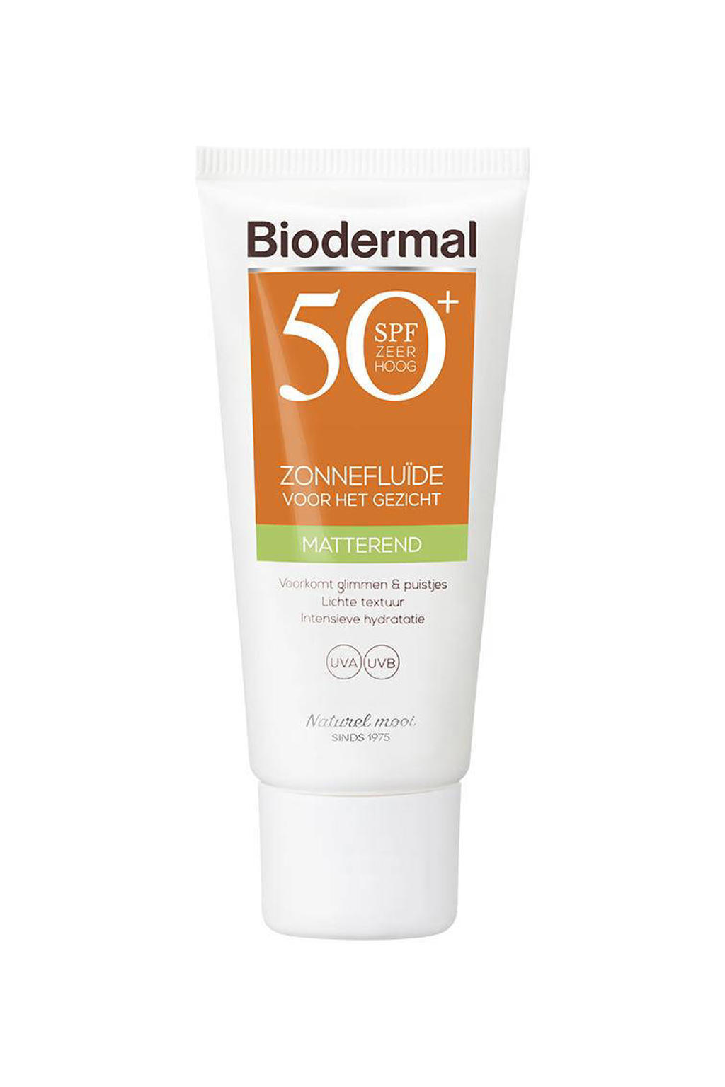 Biodermal Matterende zonnefluïde gezicht - SPF50+ - 40 ml