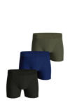 Blauw/olijfgroen/zwart