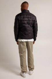 thumbnail: Zwarte heren America Today jas Jim van nylon met logo dessin, lange mouwen, opstaande kraag en ritssluiting