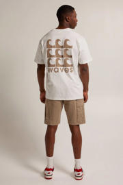 thumbnail: Ecru heren America Today regular fit T-shirt Esper van katoen met backprint, korte mouwen en ronde hals
