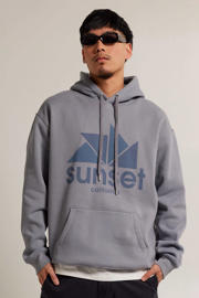 thumbnail: America Today hoodie Sen hood met printopdruk washed blue