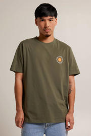 thumbnail: Groene heren America Today T-shirt Ezra van katoen met printopdruk, korte mouwen en ronde hals