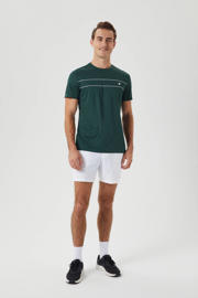 thumbnail: Groene heren Björn Borg sportshirt Ace Light T-shirt van polyester met effen, korte mouwen en ronde hals