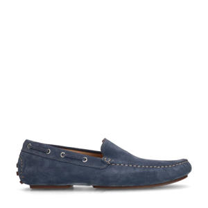   suède instappers blauw