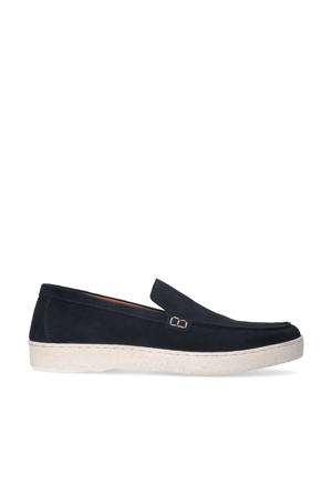   suède loafers donkerblauw