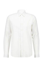 thumbnail: Witte heren America Today regular fit overhemd Hollis white van linnen met effen, lange mouwen, klassieke kraag en knoopsluiting