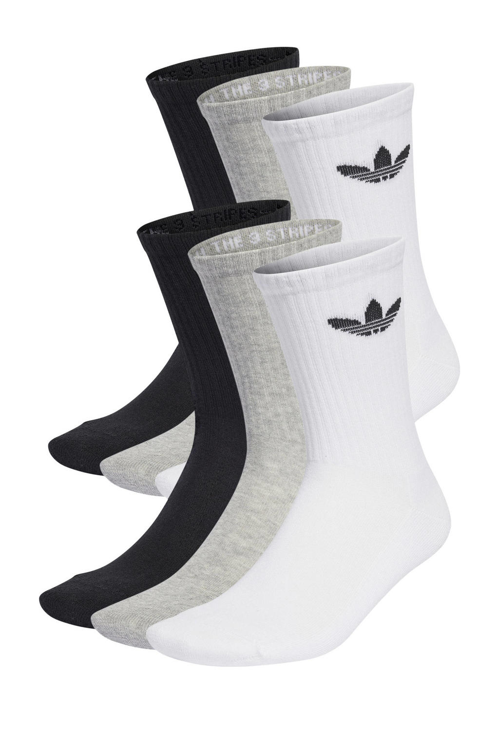 adidas Originals sokken - set van 6 paar zwart/grijs/wit