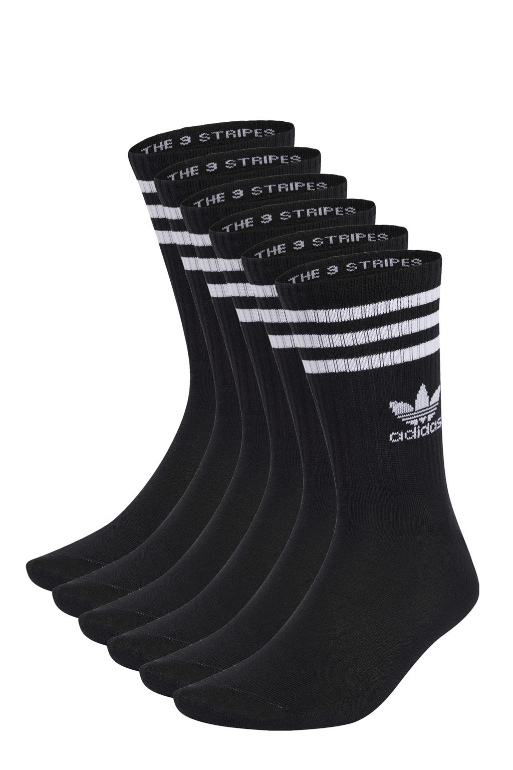 adidas Originals   sportsokken -set van 6 zwart/wit