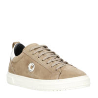 thumbnail: Beige heren Antony Morato Rico suède sneakers met veters en effen