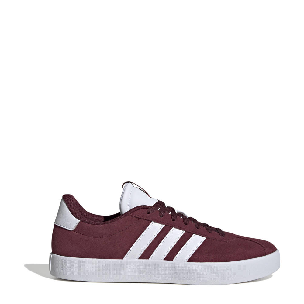 Donkerrood en witte heren adidas Sportswear VL Court 3.0 sneakers van suã¨de met veters