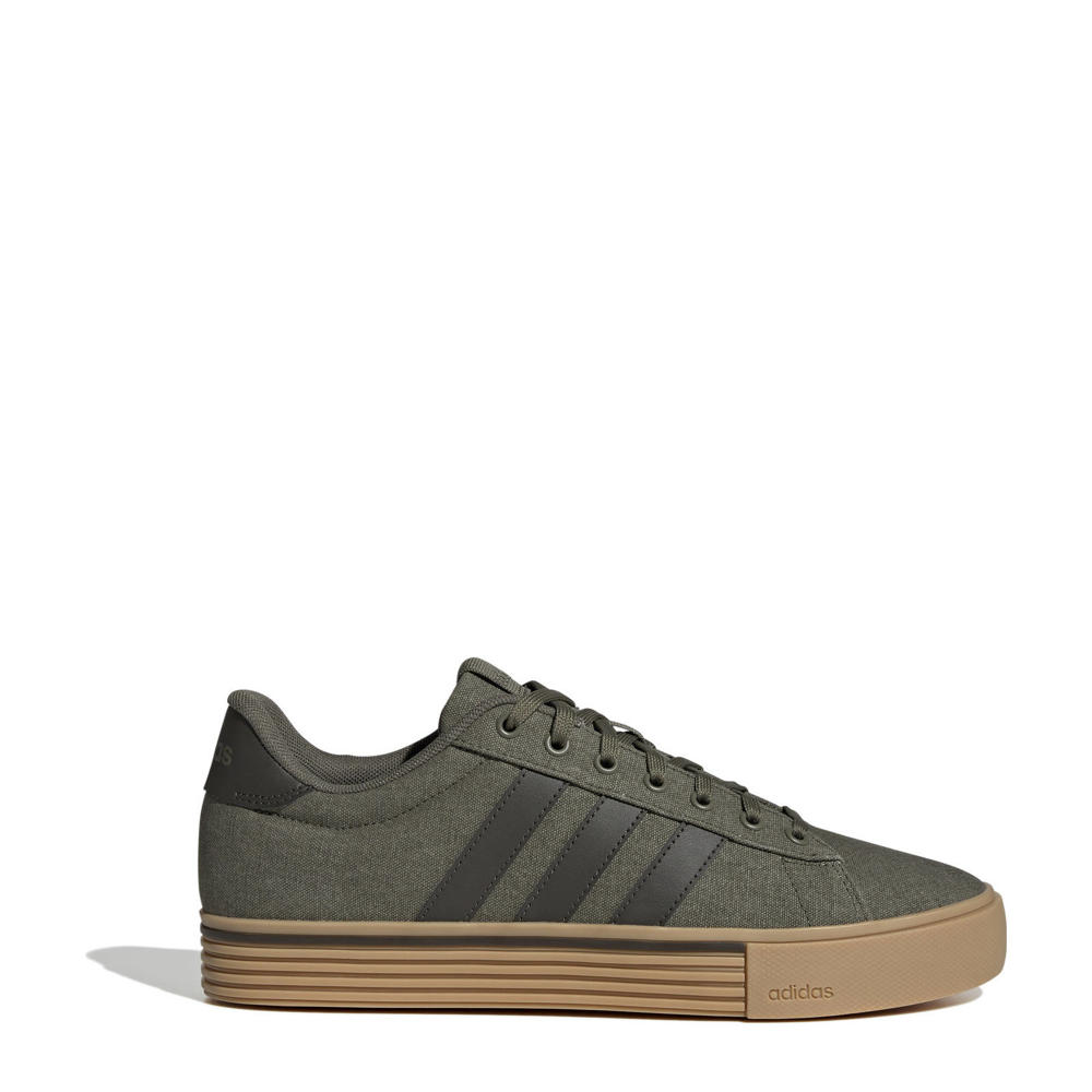 Olijfgroen en donkergroene unisex adidas Sportswear Daily 4.0 sneakers gum van imitatieleer/voering: mesh/voetbed:: eva met veters en effen
