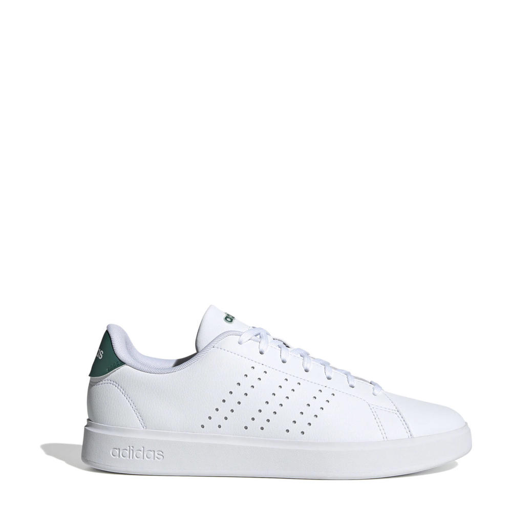 Wit, zwart en groene heren adidas Sportswear Advantage 2.0 sneakers van imitatieleer/voering: mesh/voetbed: eva met veters