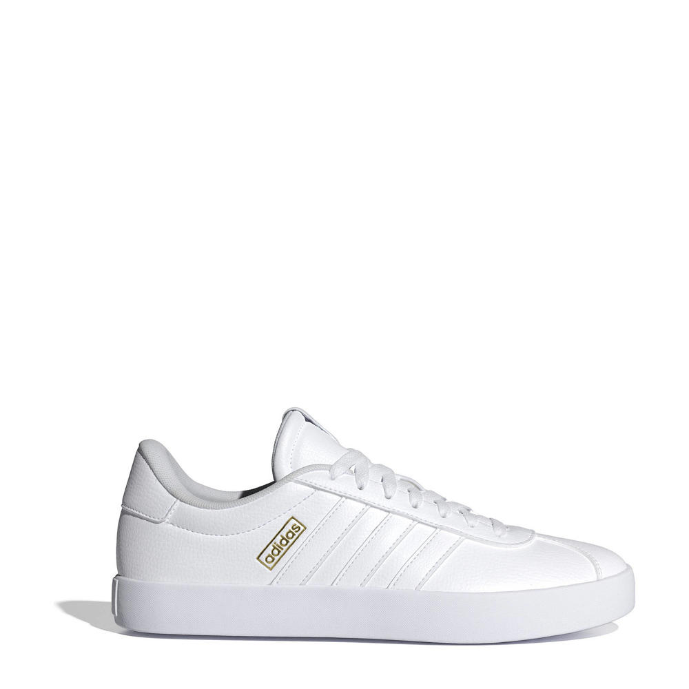 Wit, goud en metallickleurige heren adidas Sportswear VL Court 3.0 sneakers van suã¨de met veters