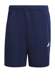 thumbnail: Donkerblauwe heren adidas Performance Senior sportshort van polyester met regular fit, elastische tailleband met koord en effen