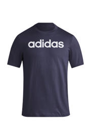 thumbnail: Donkerblauw en witte heren adidas Sportswear T-shirt van katoen met logo dessin, korte mouwen en ronde hals