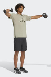 thumbnail: adidas Performance sport T-shirt met logo beige