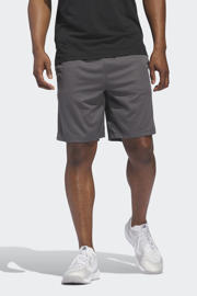 thumbnail: Grijs en zwarte heren adidas Performance Senior sportshort van polyester met regular fit en elastische tailleband met koord