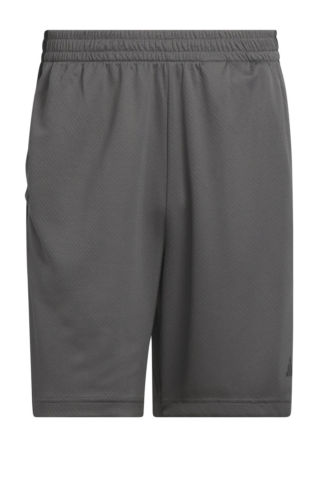 Grijs en zwarte heren adidas Performance Senior sportshort van polyester met regular fit en elastische tailleband met koord