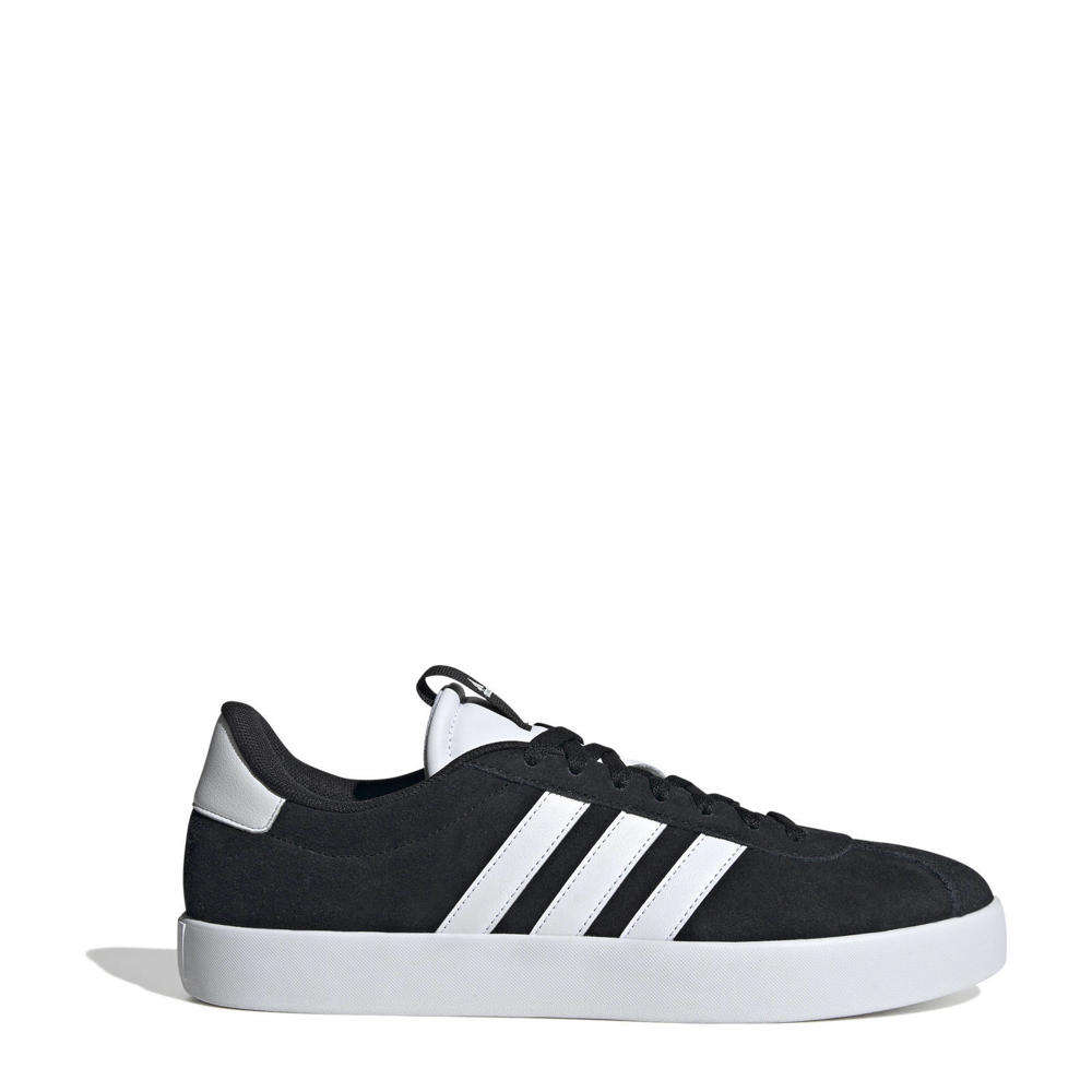 Zwart en witte heren adidas Sportswear VL Court 3.0 sneakers van suã¨de met veters