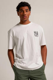 thumbnail: Witte heren America Today T-shirt van katoen met backprint, korte mouwen en ronde hals