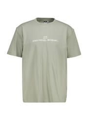 thumbnail: Groene heren America Today T-shirt Elmar sea green van katoen met backprint, korte mouwen en ronde hals