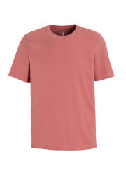thumbnail: Rode heren anytime relaxed T-shirt van katoen met effen, korte mouwen en ronde hals