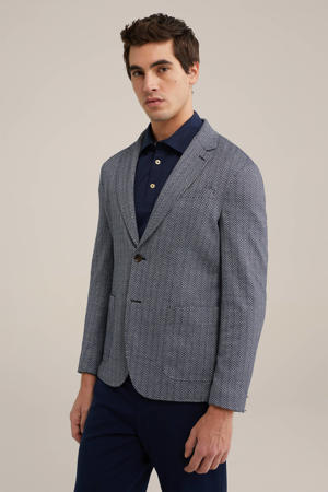 slim fit colbert met all over print heavy blue