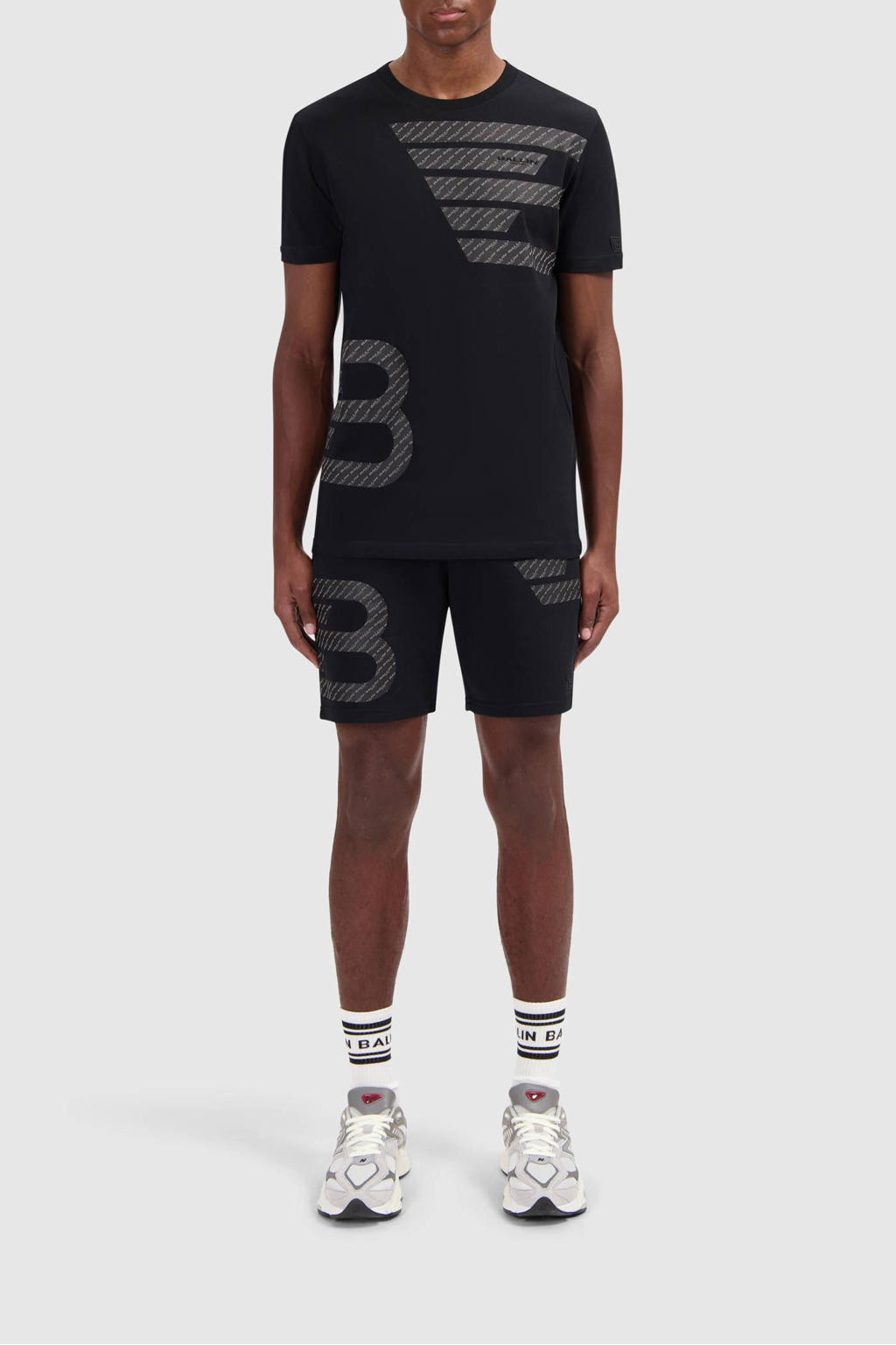 Ballin regular fit short met printopdruk zwart