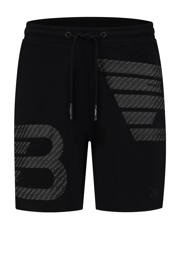 thumbnail: Ballin regular fit short met printopdruk zwart