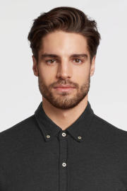 thumbnail: anytime piqué longsleeve overhemd zwart