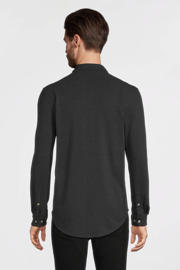thumbnail: anytime piqué longsleeve overhemd zwart
