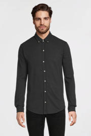 thumbnail: anytime piqué longsleeve overhemd zwart