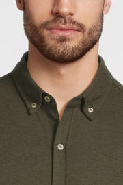 thumbnail: anytime piqué longsleeve overhemd khaki