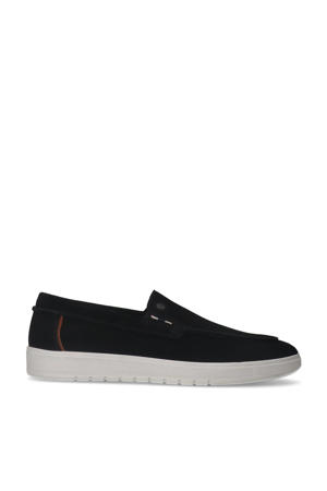   suède loafers zwart