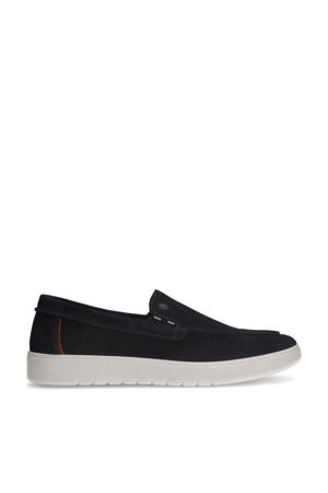   suède loafers donkerblauw