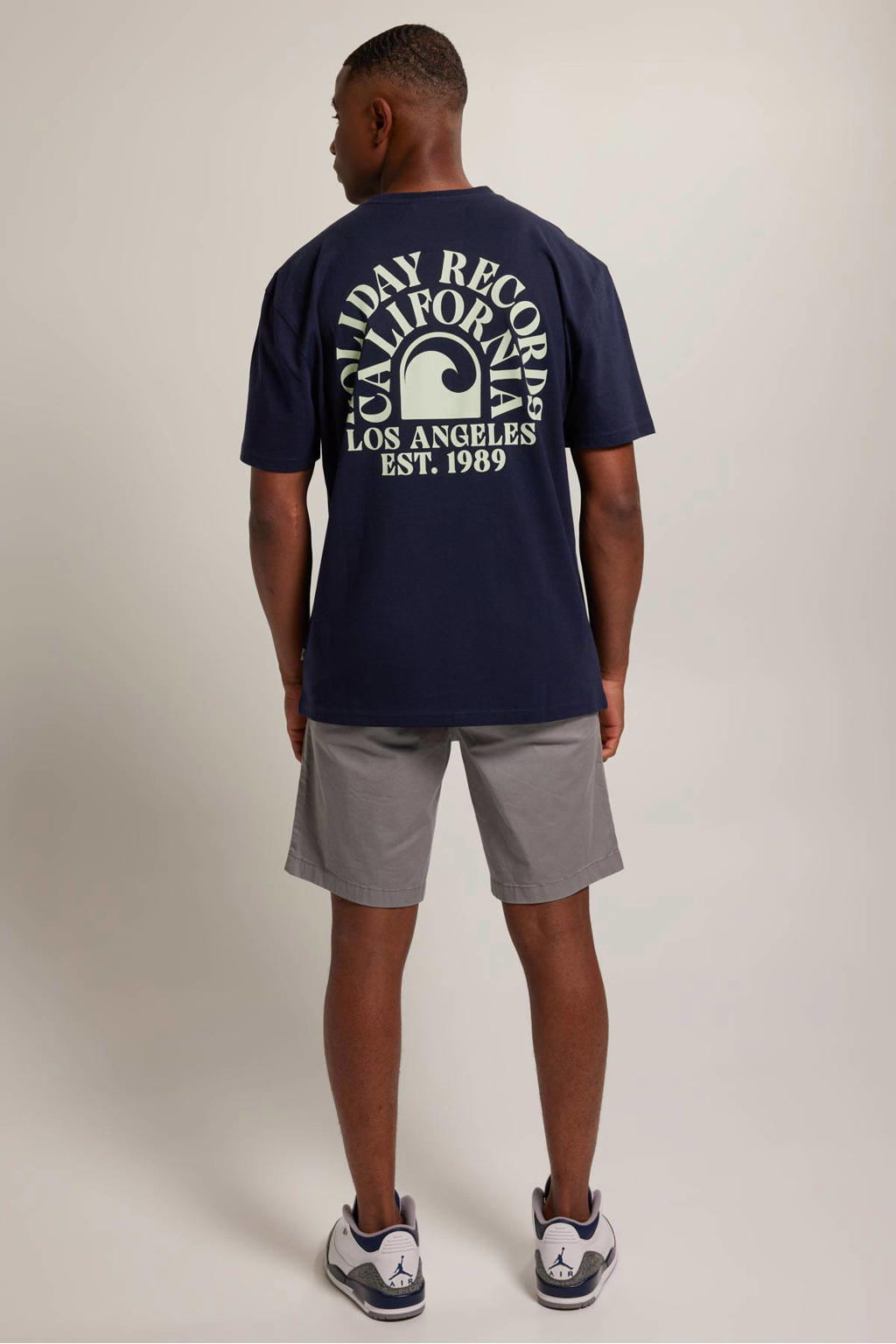 America Today T-shirt Eden met backprint dark blue