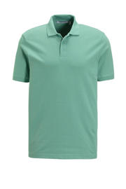 thumbnail: Turquoise heren anytime polo van katoen met effen, korte mouwen, klassieke kraag en knoopsluiting