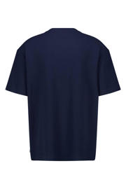 thumbnail: Donkerblauwe heren America Today T-shirt van katoen met effen, korte mouwen en ronde hals