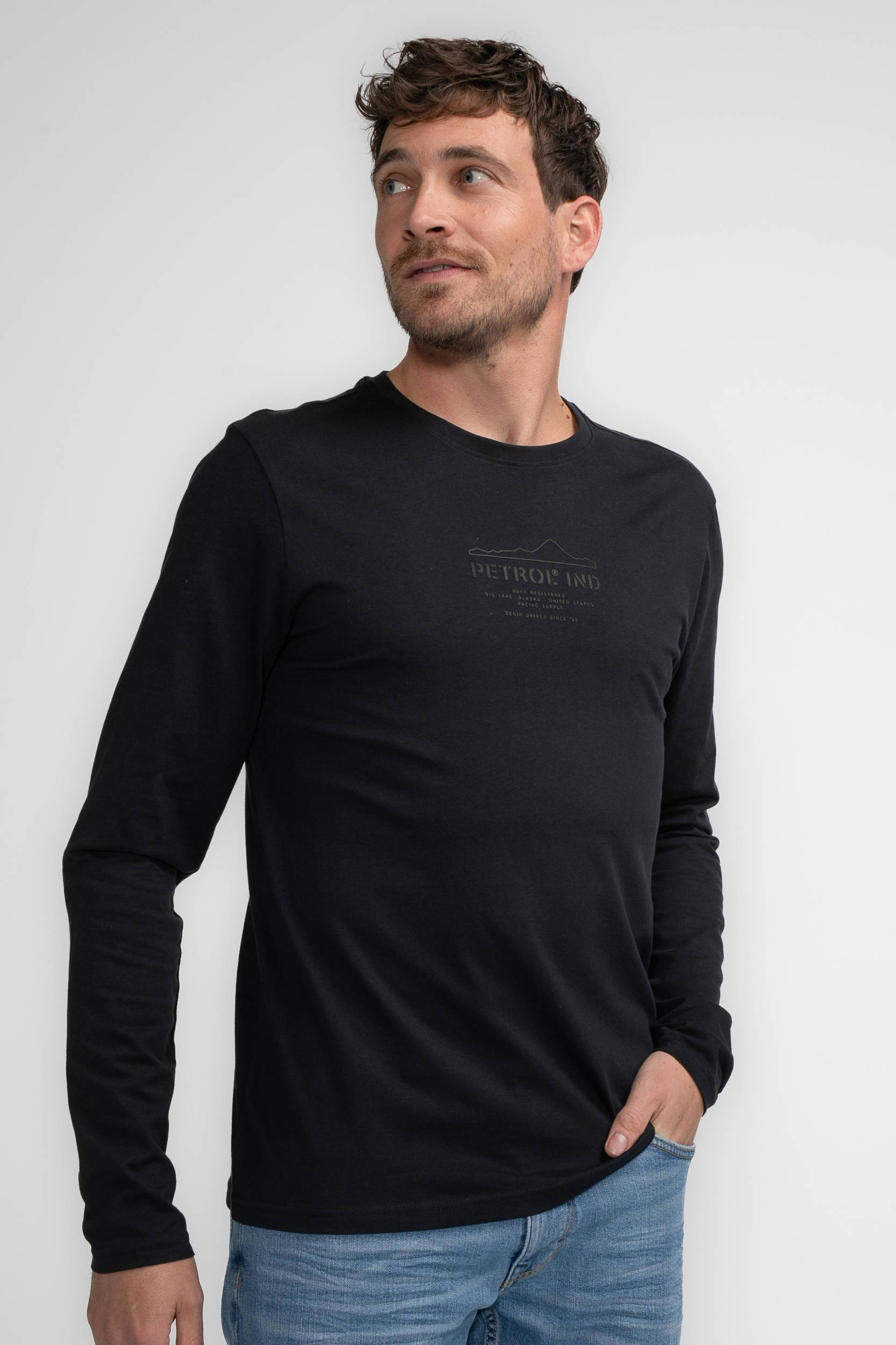 longsleeve met logo zwart