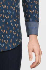 thumbnail: A fish named Fred overhemd met all over print blauw