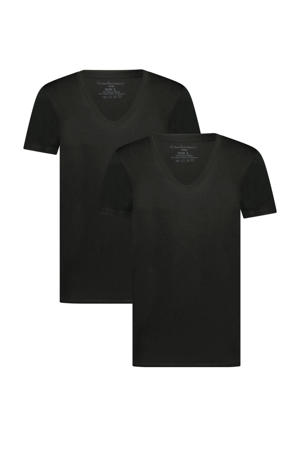 slimfit ondershirt Vinn met bamboe (set van 2) zwart