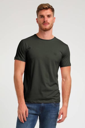 regular fit T-shirt donkergroen