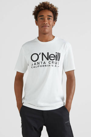 regular fit T-shirt met printopdruk wit
