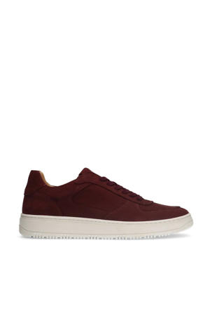   suède sneakers donkerrood