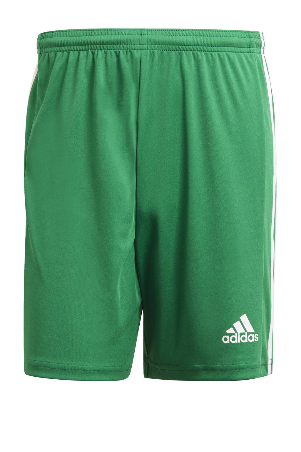 Groen en witte heren adidas Performance Senior sportshort Squadra 21 van polyester met elastische tailleband met koord